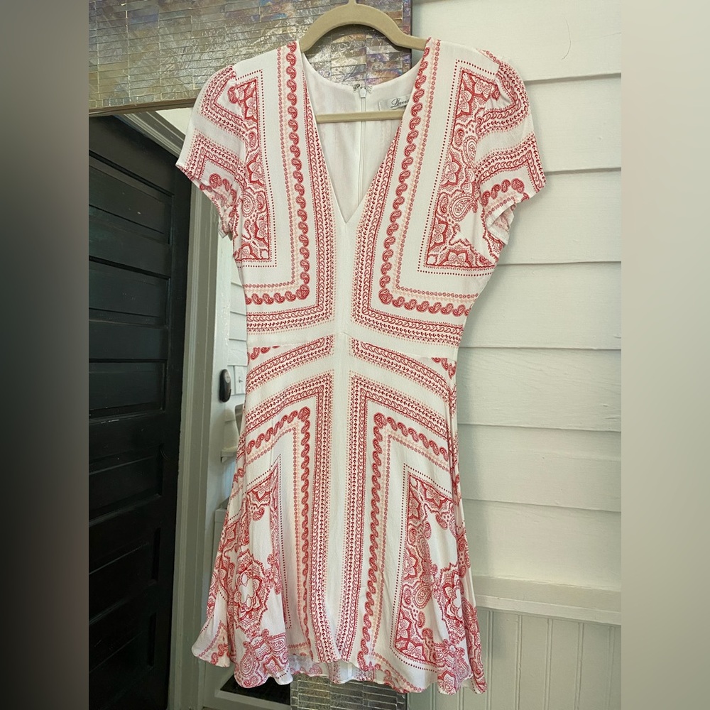 Lovers + Friends XS Red Paisley dress